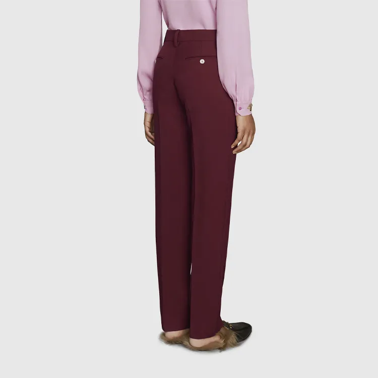 GUCCI 2015 Re-Edition Princetown FW21 Casual Pants Women's Deep Red-2