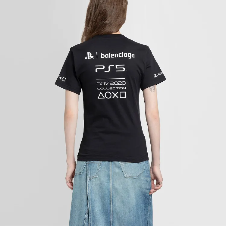Balenciaga Playstation Small Fit Tee 'Black/White'-3