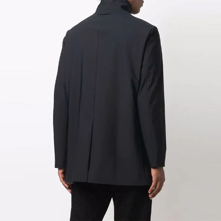 EMPORIO ARMANI High Neck Zipped Mid Length Coat-2