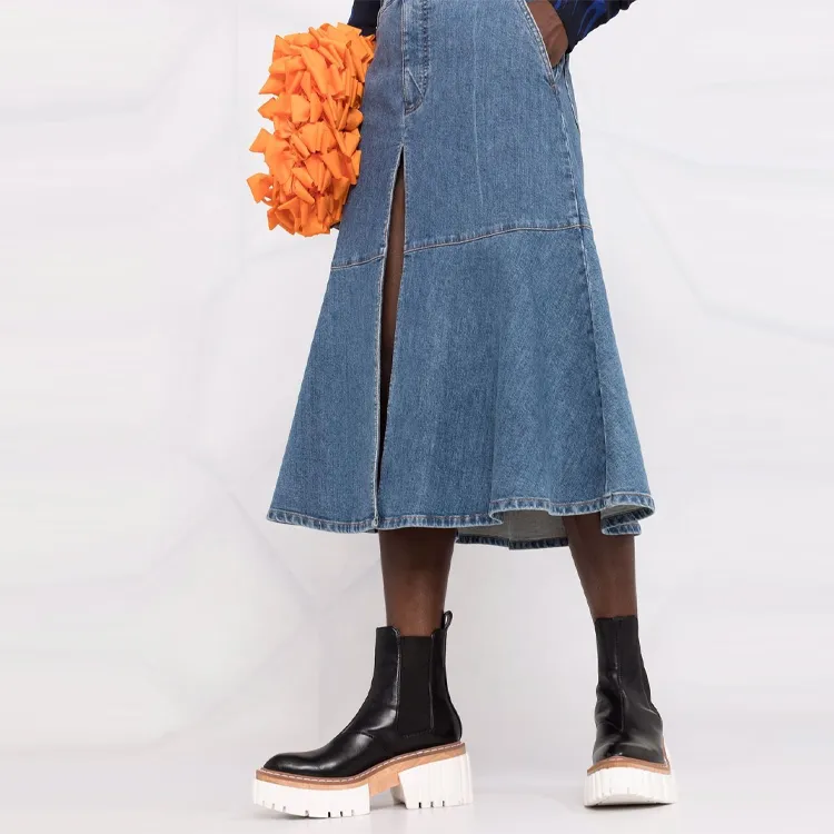 Stella McCartney Denim Short Skirts Women's Blue-4