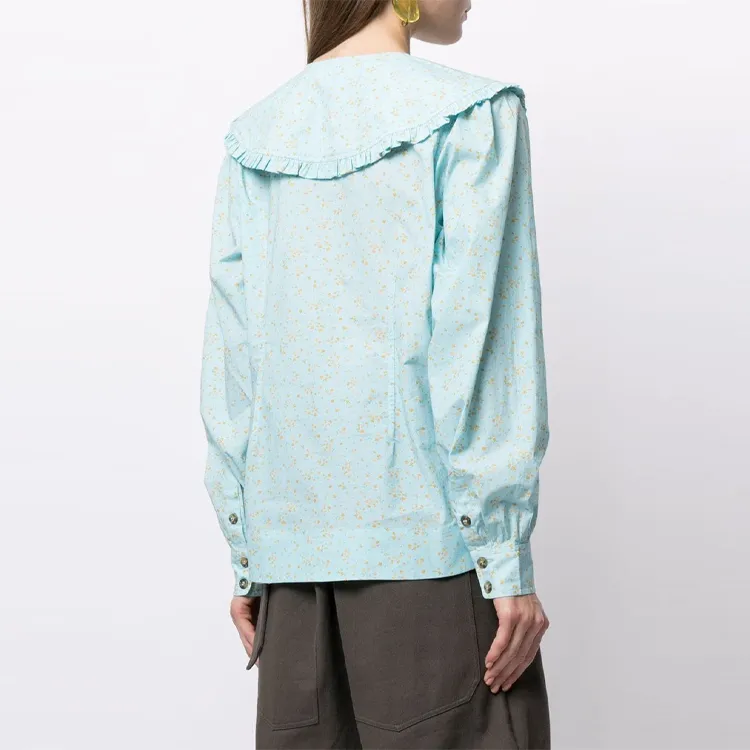 GANNI Shirts Women's Light Blue-2