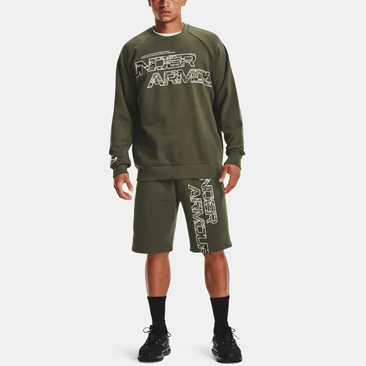 Under Armour Script Sweatshirts Men Army Green-3