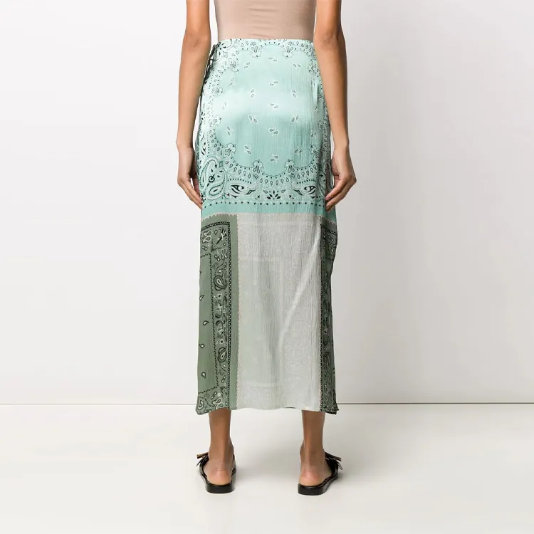AMIRI Bandana Recon Wrap Long Skirt 'Blue'-2