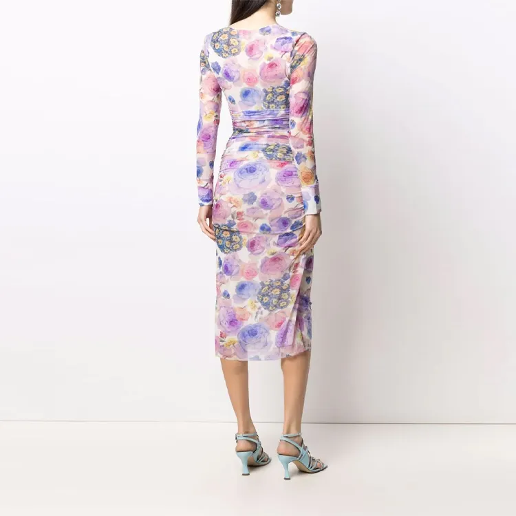 GANNI Long-Sleeved Dresses Women's Purple-2