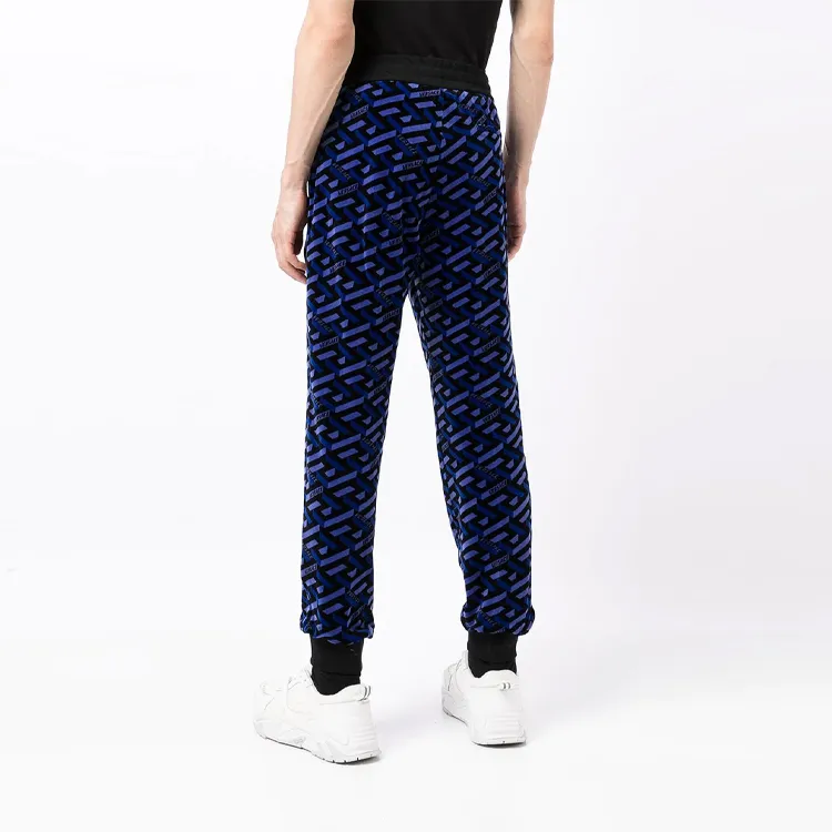 VERSACE La Greca Print Chenille Trackpants-4