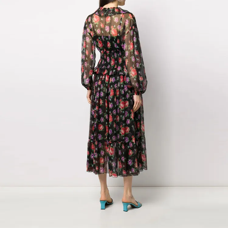 MSGM Long-Sleeved Dresses Women's Black-2