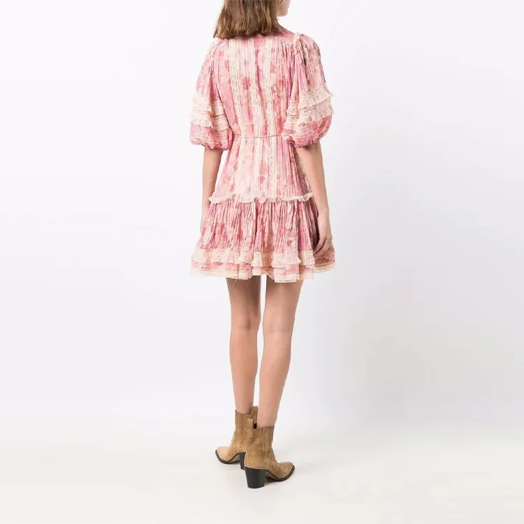 Zimmermann Short Sleeved Dresses Women's Pink-2