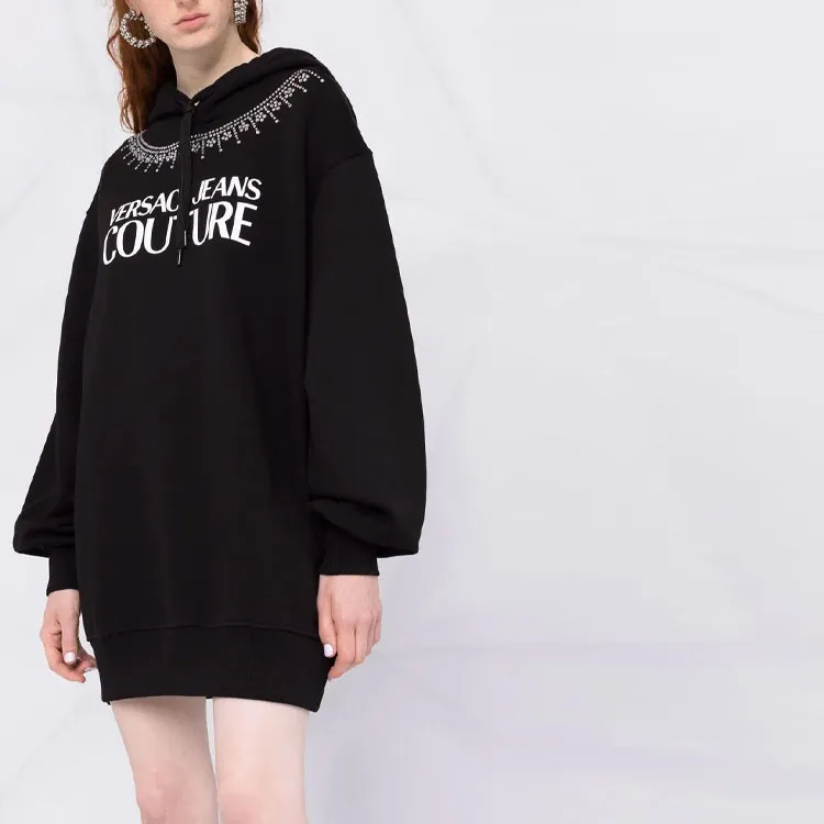 VERSACE JEANS COUTURE Shift Dress Cropped Dress Black-4