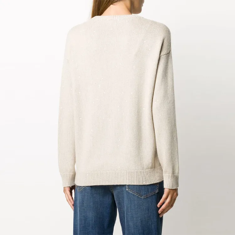 Brunello Cucinelli Sequin-Embellished Crewneck Jumper-3