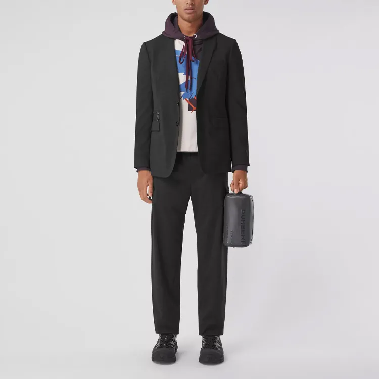Burberry Stretch Wool Cargo Jogging Pants-1