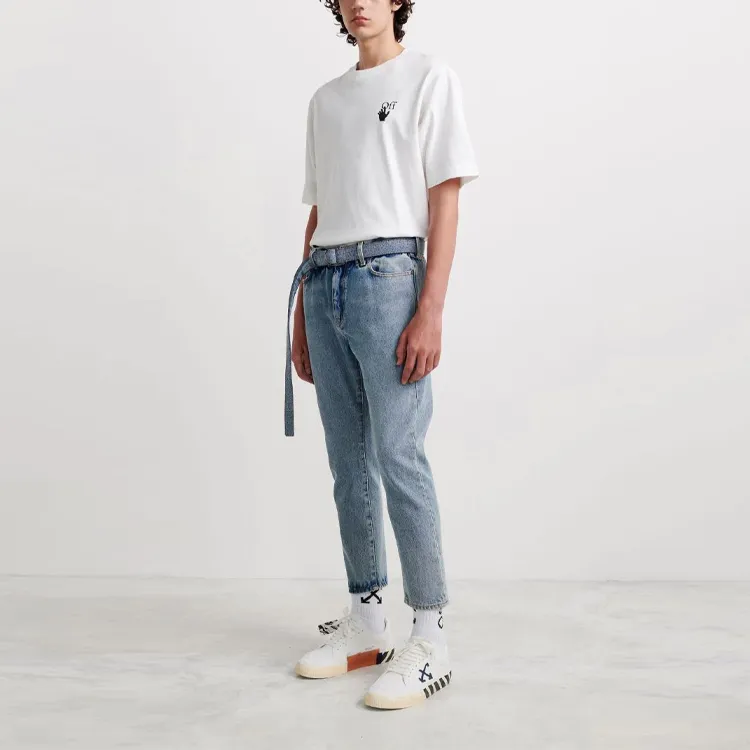 OFF-WHITE Industrial-belt Cropped Jeans-4