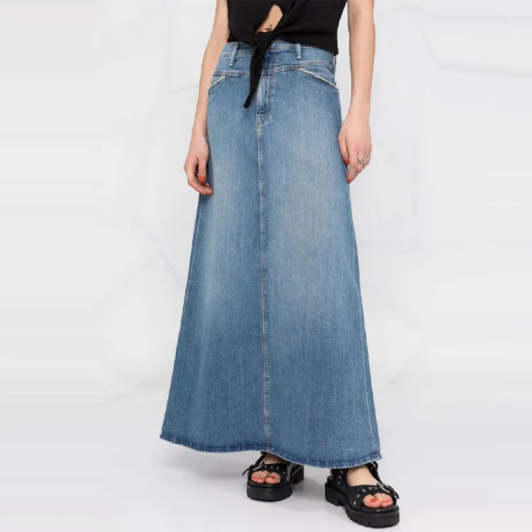 MOTHER Denim Short Skirts Women's Blue-4