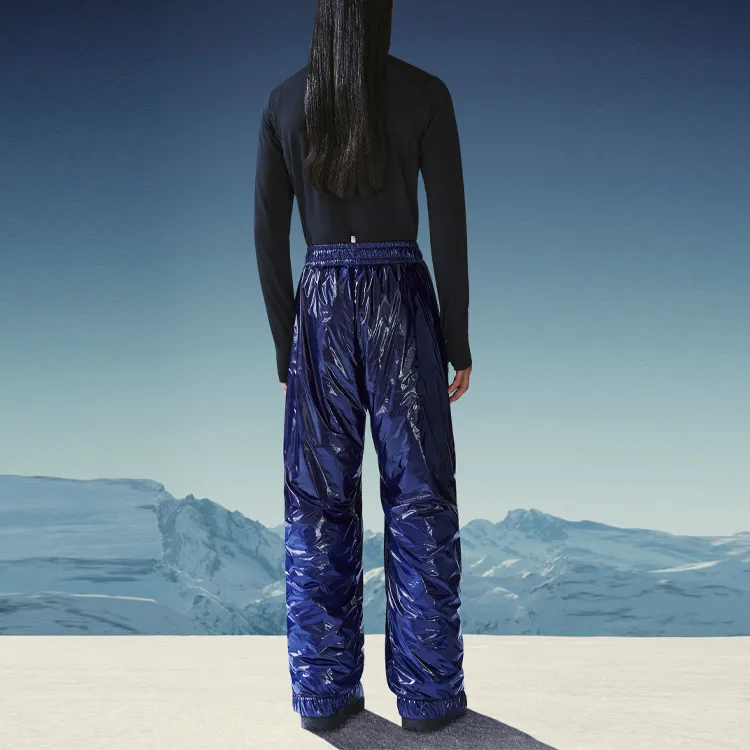 Moncler Leather Pants Men Blue-2