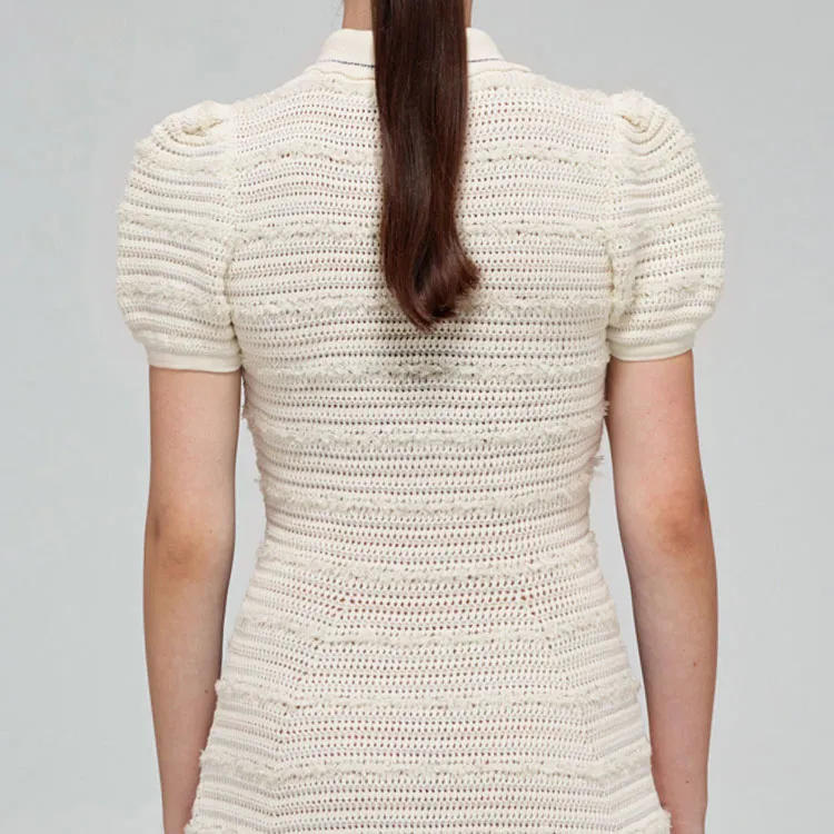 Self portrait SS22 Short Sleeved Dress Women's White-5