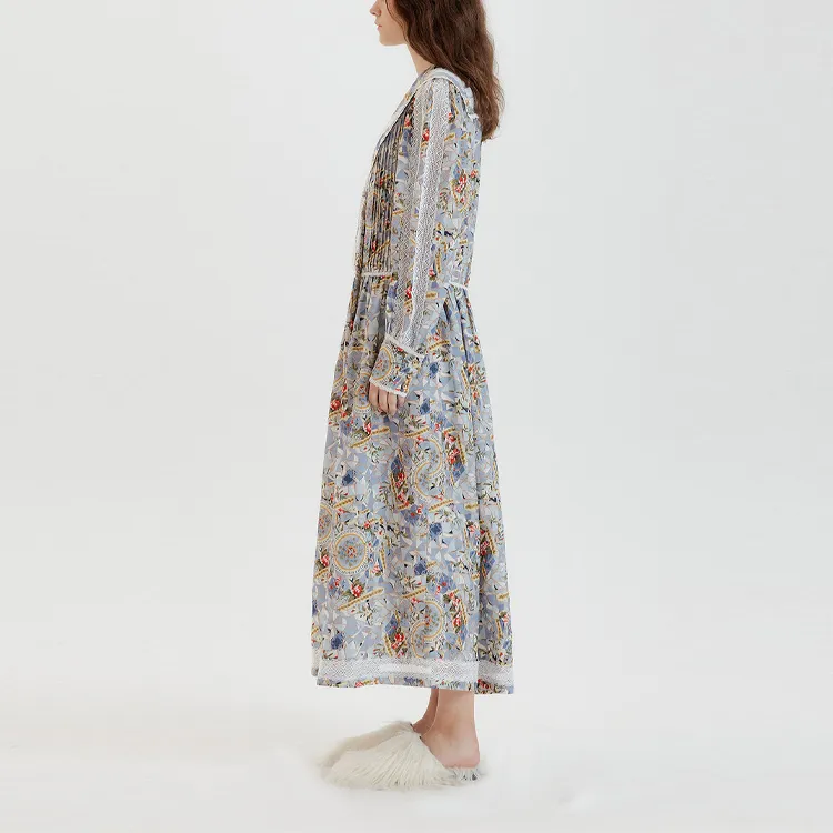 EENK Long-Sleeved Dresses Women's Lavender-4