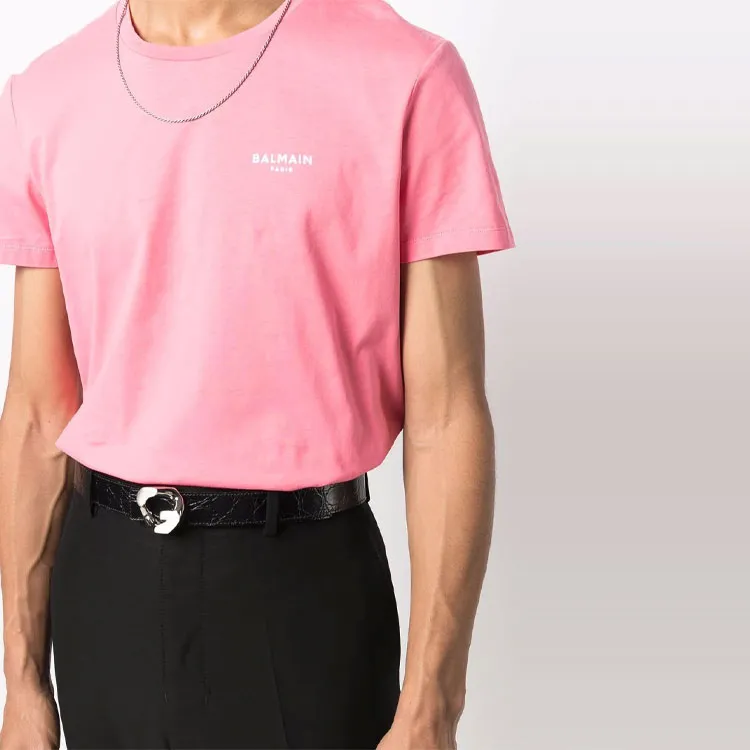 BALMAIN T Shirts Men Pink-4