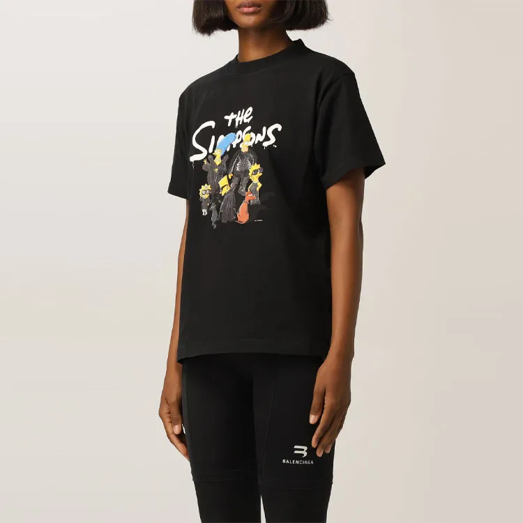 Balenciaga X The Simpsons Women'ss Small Fit T Shirt Black-4