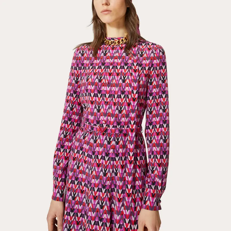 Valentino Long-Sleeved Dresses Women's Pink-4