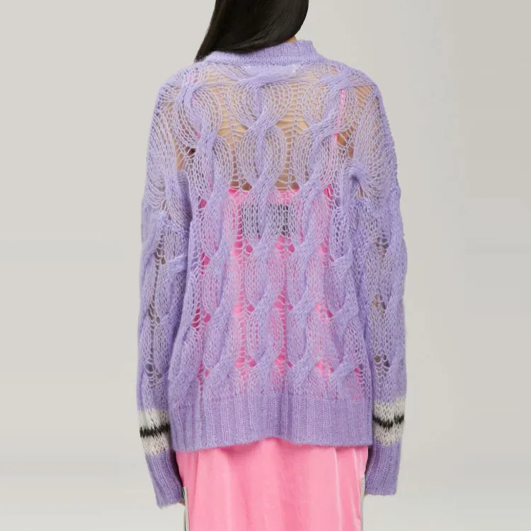 PALM ANGELS SS22 Loose Fit Sweater Women's Purple-3