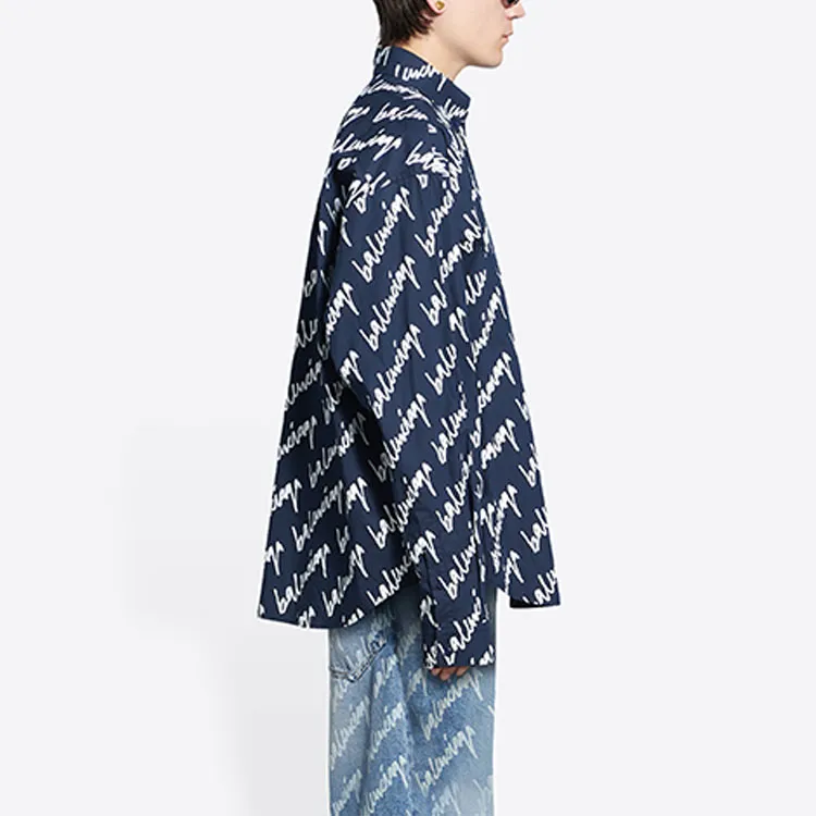 Balenciaga Shirts Men Blue-6