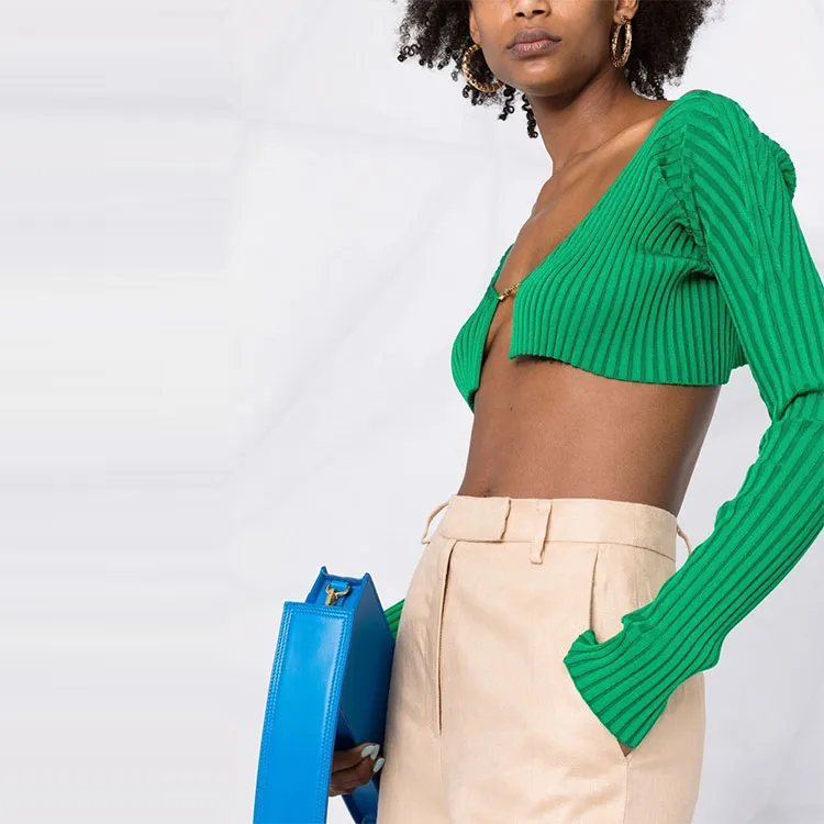 Jacquemus SS22 Slim Fit Sweater Women's Green-4