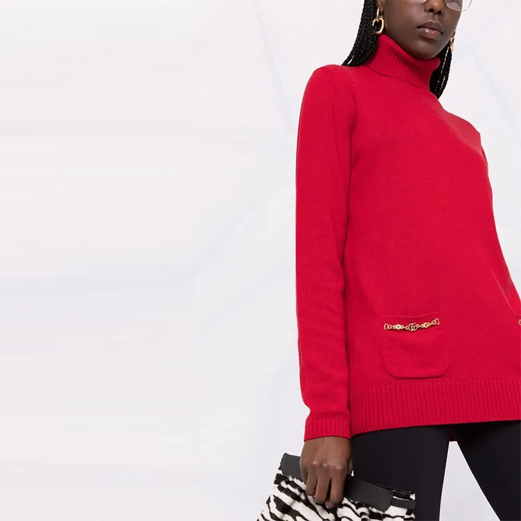 GUCCI Double G Chain Wool Jumper-4