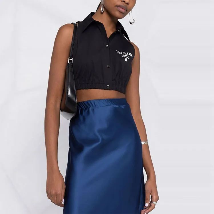 PRADA Crop Tops Women's Black-4
