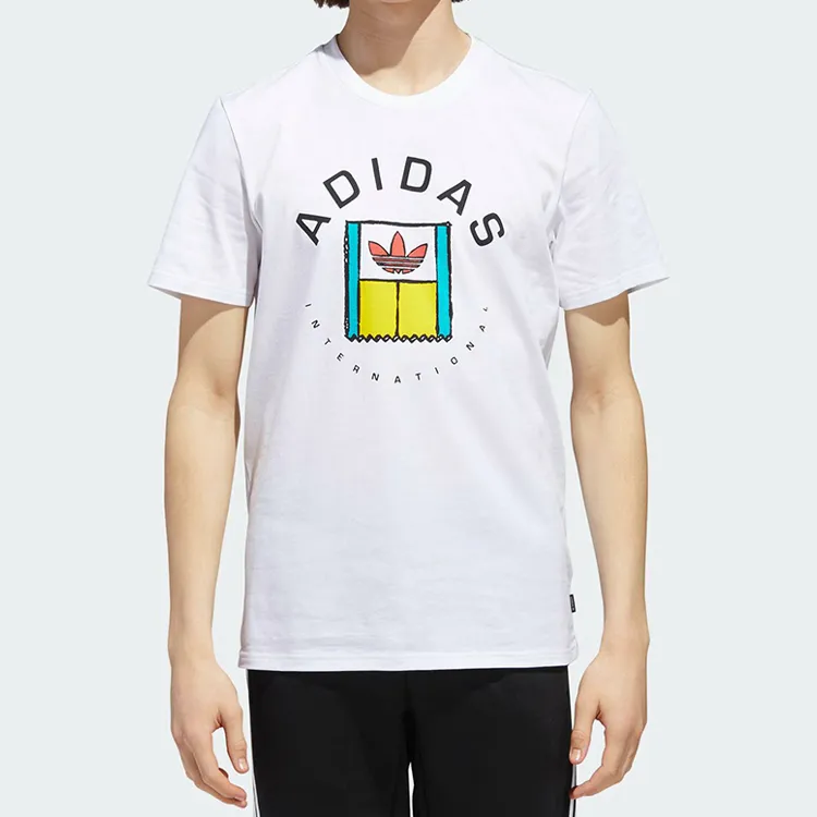 Adidas Originals Clover Series T Shirts Men White-2