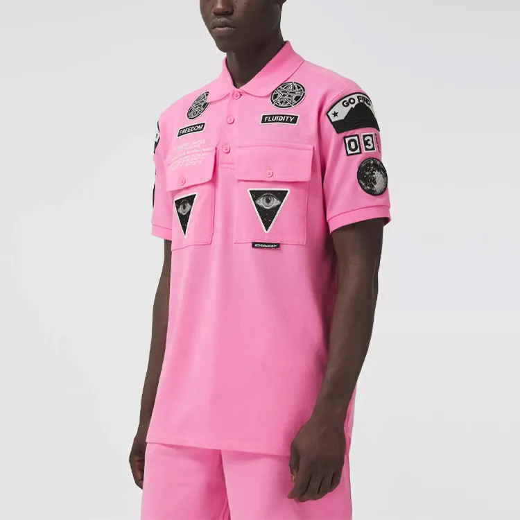 Burberry Bubblegum Badge Applique Polo-4