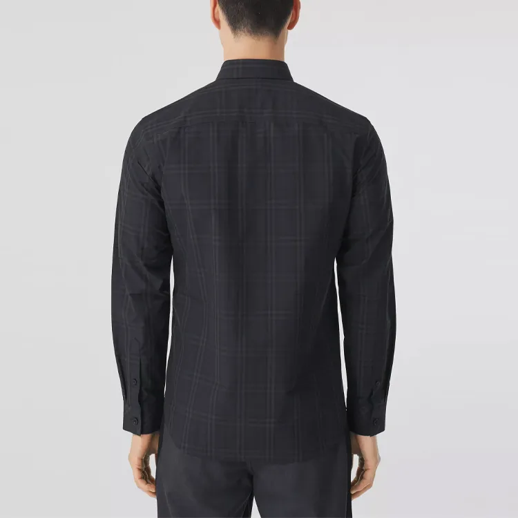 Burberry Shirt Men's Dark Charcoal Gray-3