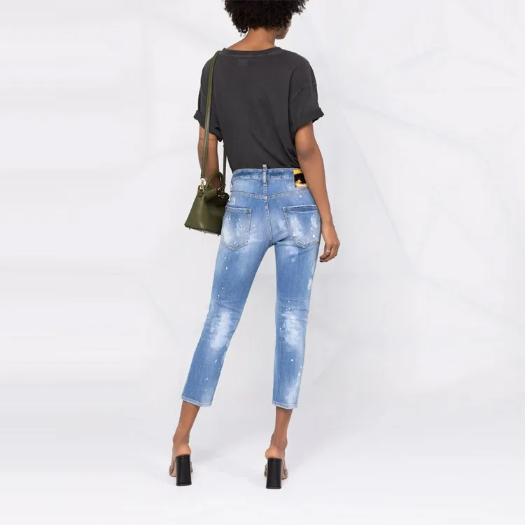 DSQUARED 2 Ripped-detail Cropped Jeans-4