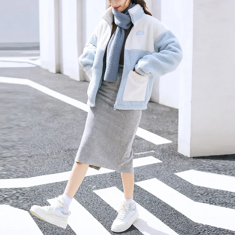 ANTA Life Collection Velvet Jackets Women's Light Blue-2