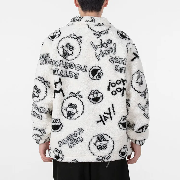 Sesame Street X Adidas Neo Sesame Street Co branded Collection Velvet Jackets Unisex White-3