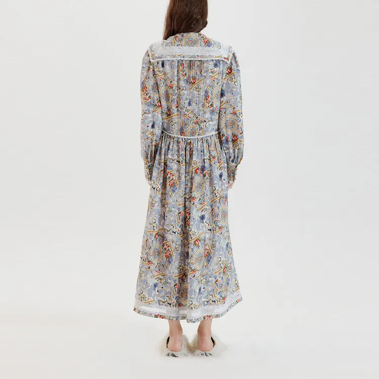 EENK Long-Sleeved Dresses Women's Lavender-3