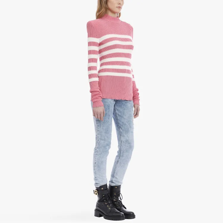 BALMAIN Loose Fit Sweater Women's Pink-4
