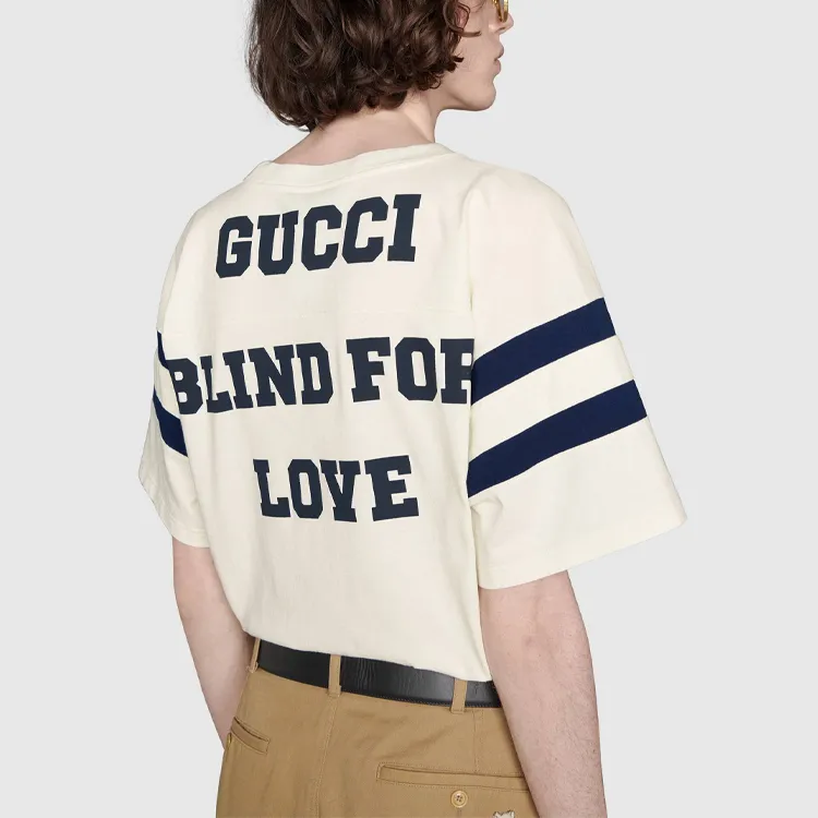 GUCCI SS21 Men Alphabet Pattern Loose Short Sleeve T-shirt White-7