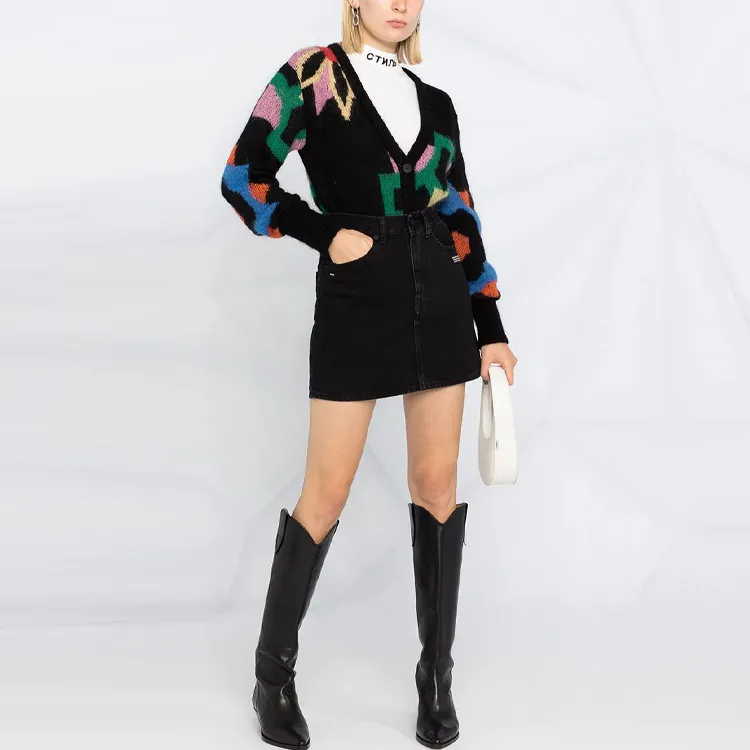 OFF-WHITE Ss20 Denim Short Skirts Women's Black-1