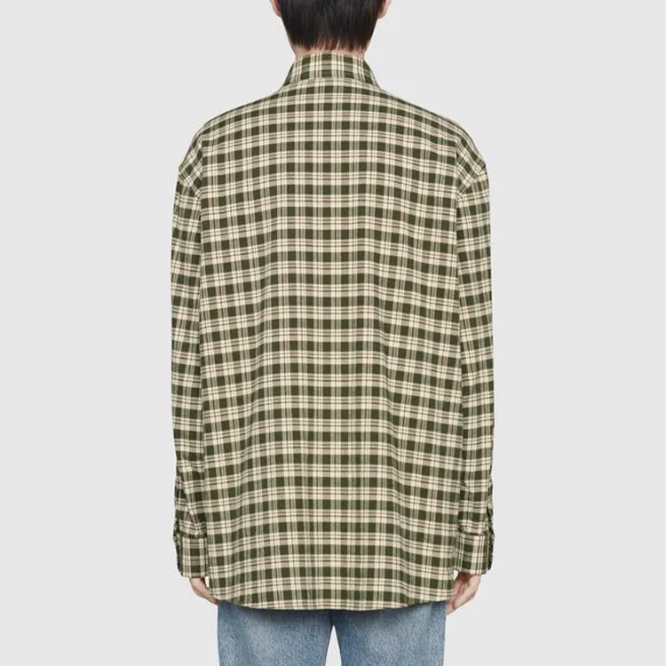GUCCI Cat patch Checked Shirt-3