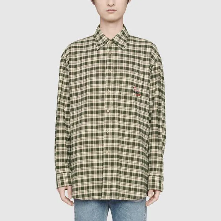 GUCCI Cat patch Checked Shirt-2