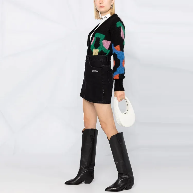 OFF-WHITE Ss20 Denim Short Skirts Women's Black-3
