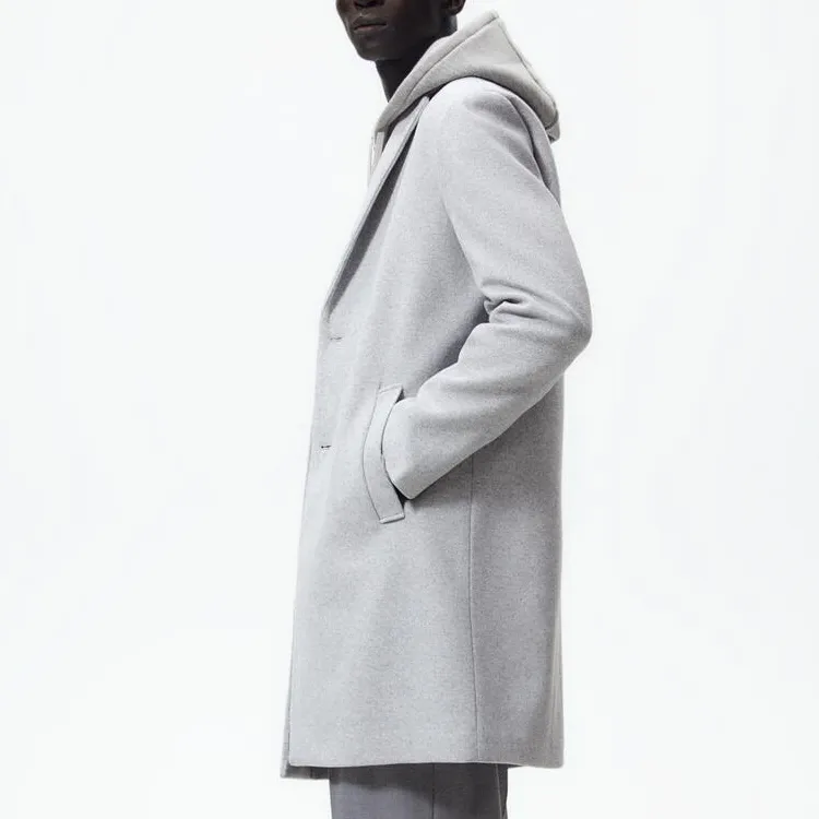 ZARA Coats Men Light Gray-4
