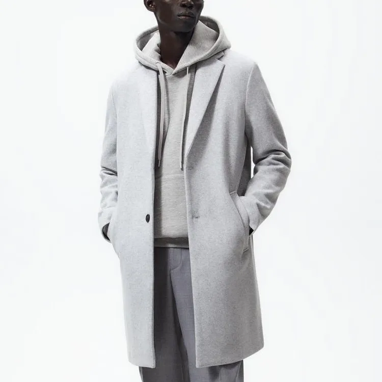 ZARA Coats Men Light Gray-3