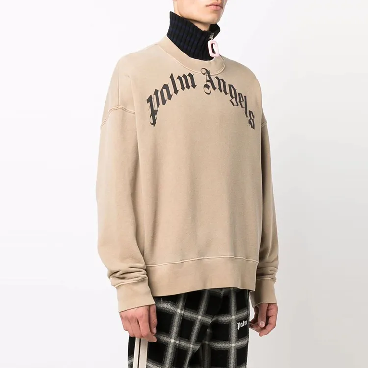 PALM ANGELS Curved Logo Crewneck-3