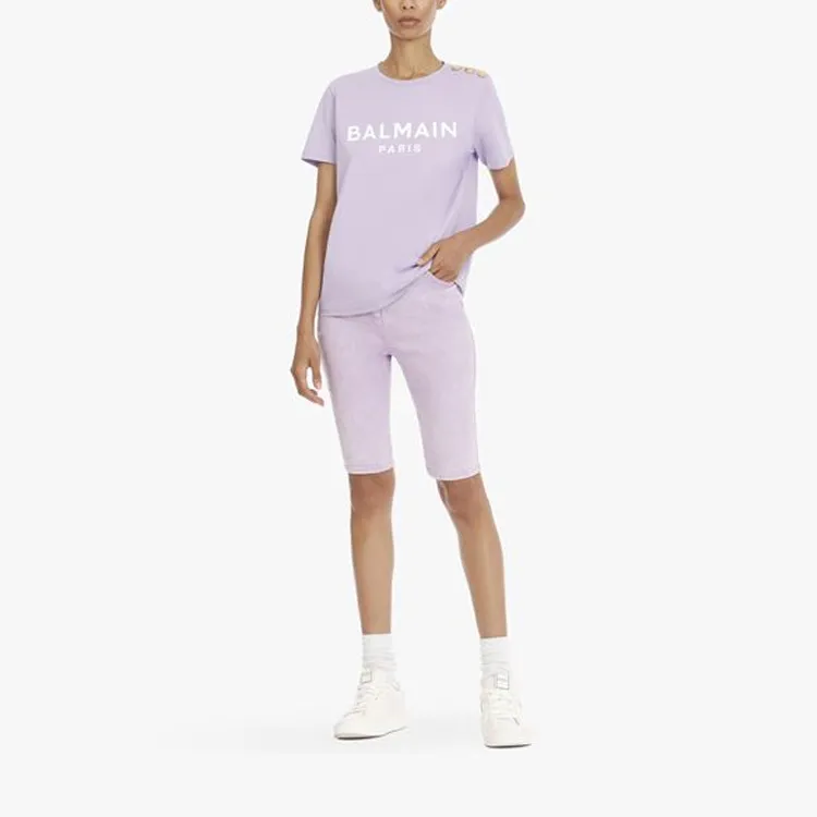 BALMAIN T-Shirts Women's Light Purple-2