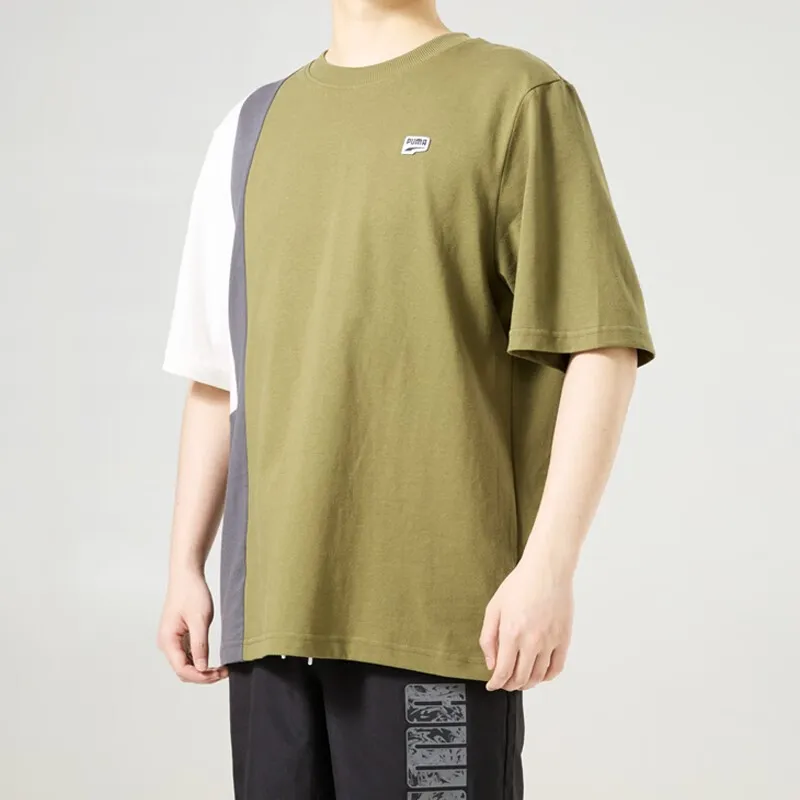 PUMA Drop Shoulder Sleeve T Shirt Unisex Olive Green-4
