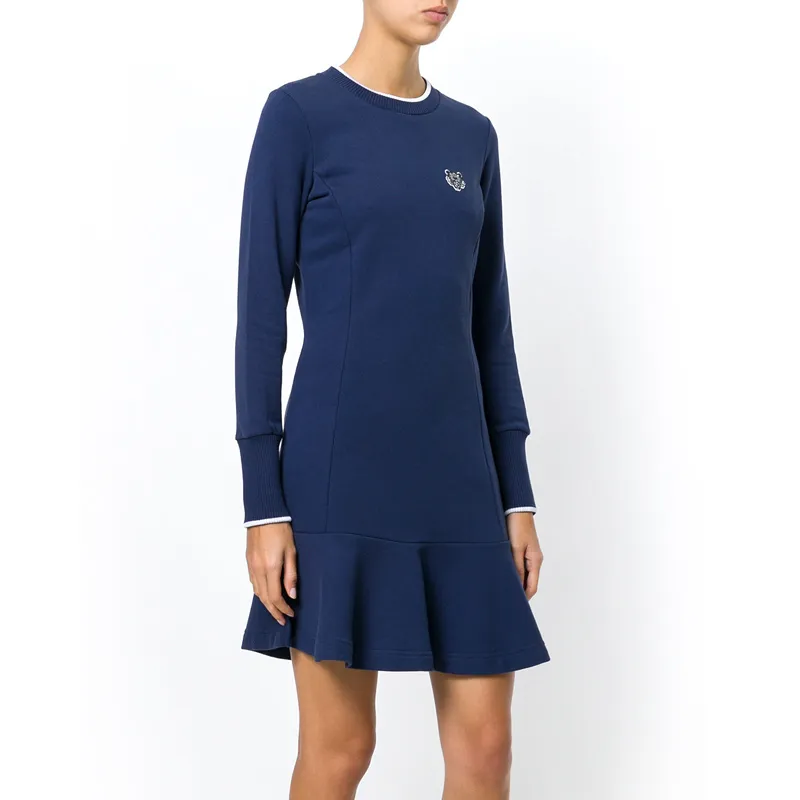KENZO Long Sleeved Dresses Women's Blue-2