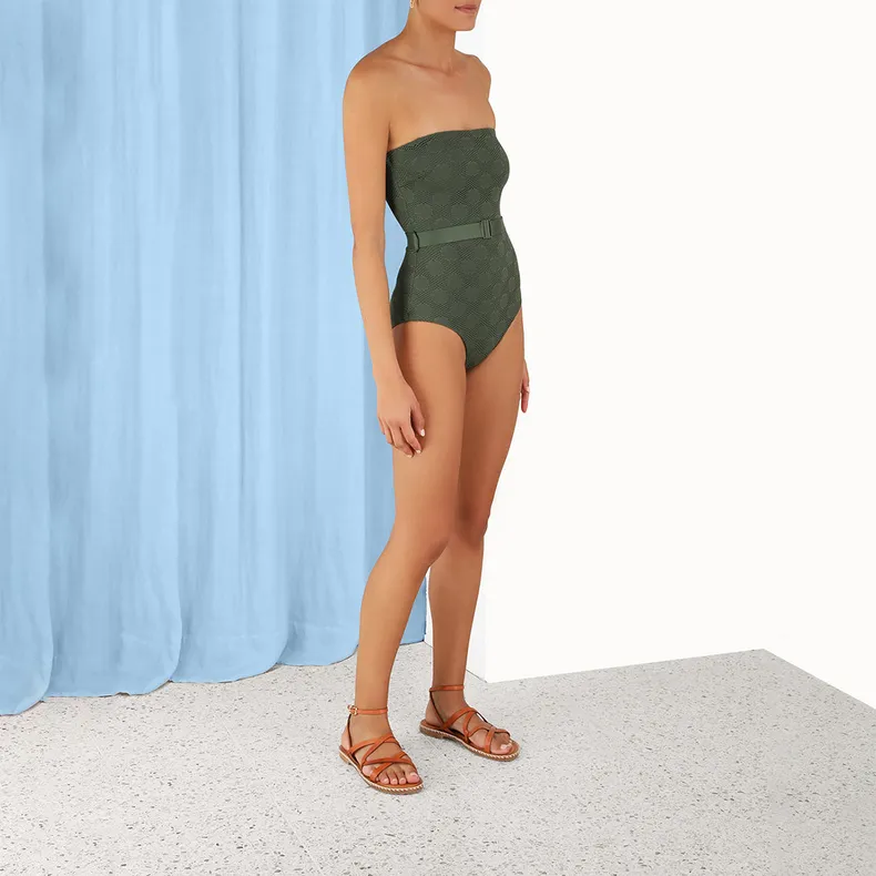 Zimmermann One-Piece Swimsuits Women's Khaki Green-3