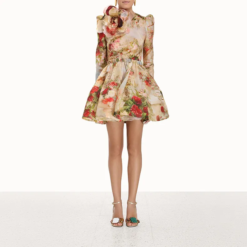 Zimmermann Floral-appliqué Silk Mini Dress-1