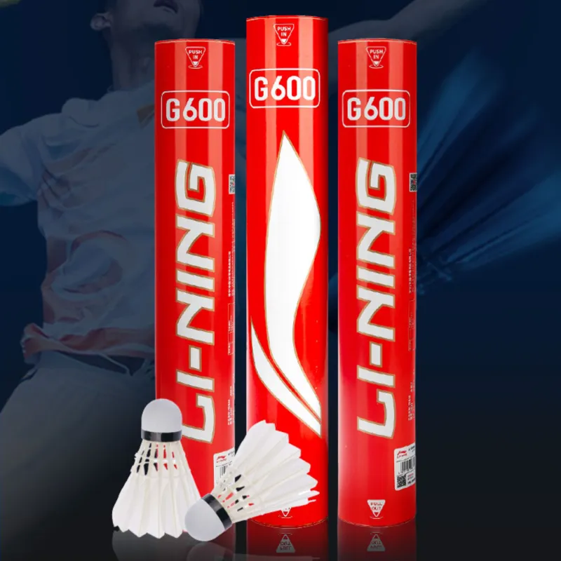 LiNing G600 Goose Feather Shuttlecock 12 Pack Goose Feather Match Ball Shuttlecocks-1