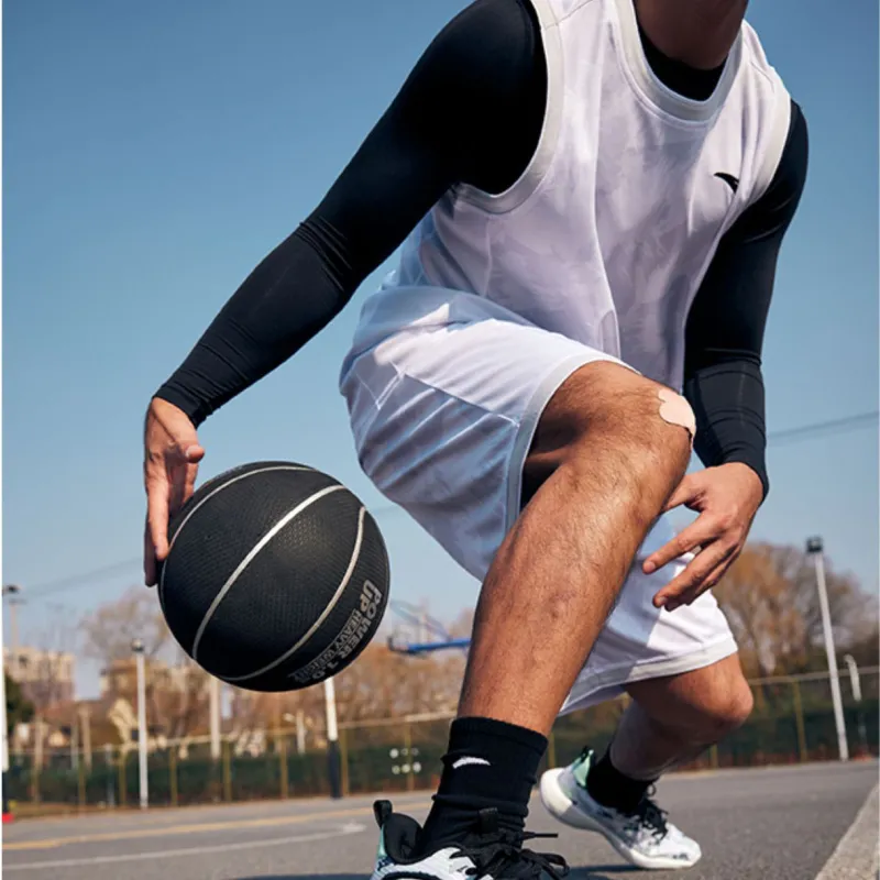 Anta PU Basketball Black Silver Size 7 Ball Training Competition-9